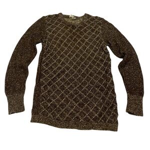 VINTAGE Mirella Knits Made in Italy Lurex Diamond Long Sweater Tunic Top XS